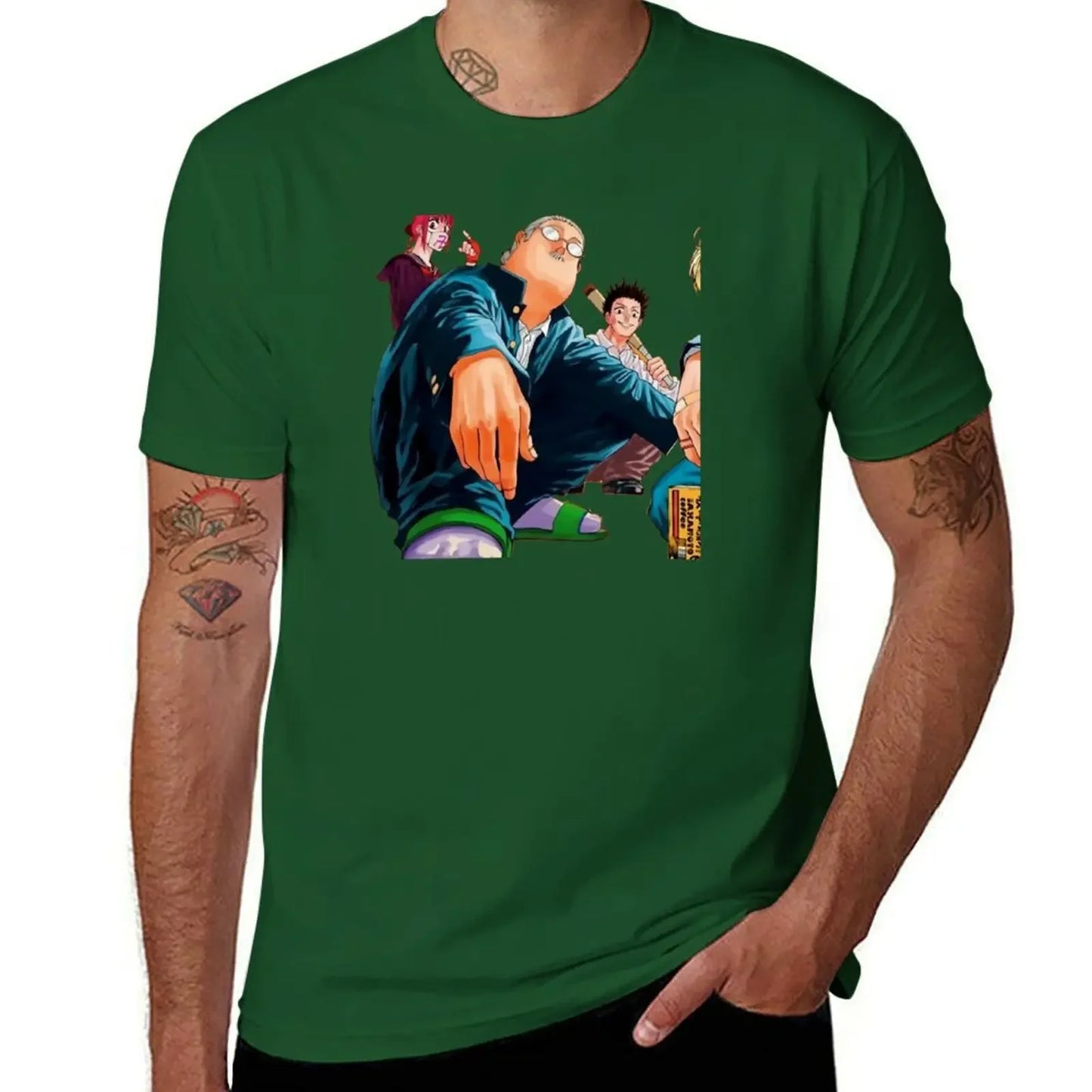 Sakamoto Days T-Shirt - Taro Sakamoto Squatting - Colored Version