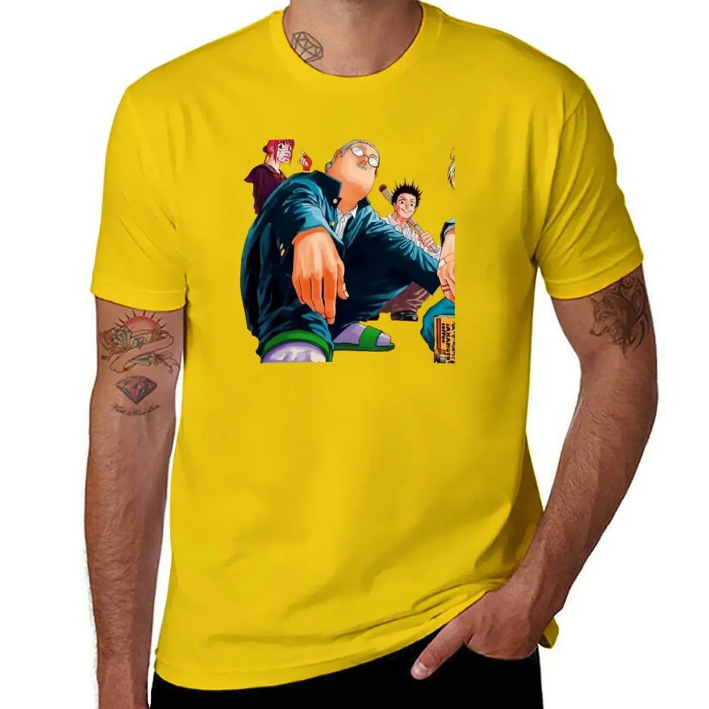 Sakamoto Days T-Shirt - Taro Sakamoto Squatting - Colored Version